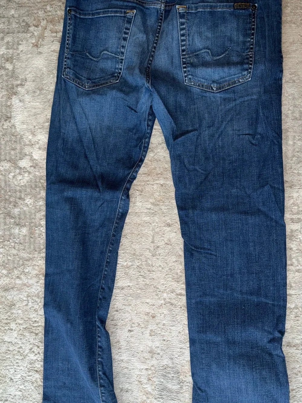 7 For All Mankind Slim Straight Men's Dark Blue Jeans